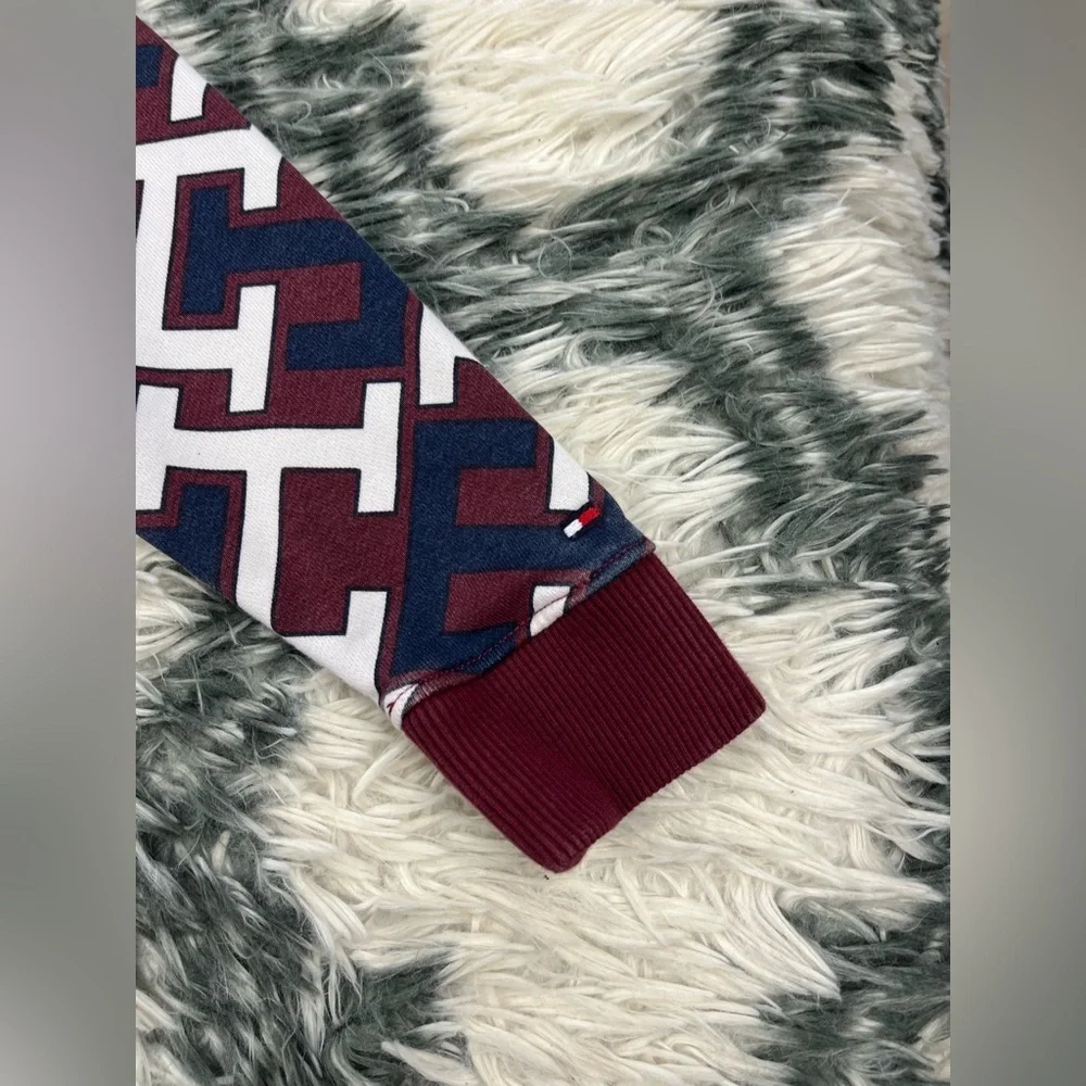Tommy Hilfiger Kids Boy Multi-Color Monogram Print Hoodie Sweatshirt Size XS 4-5